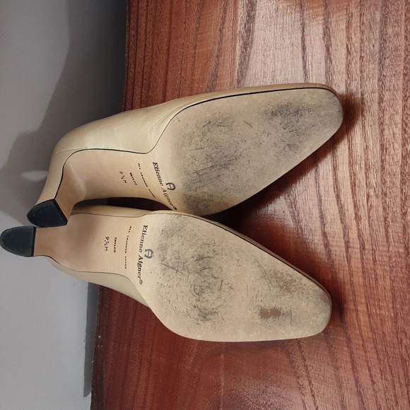 Etienne Aigner Gold Metallic Leather Heels Pumps Size 9.5 - Picture 6 of 8